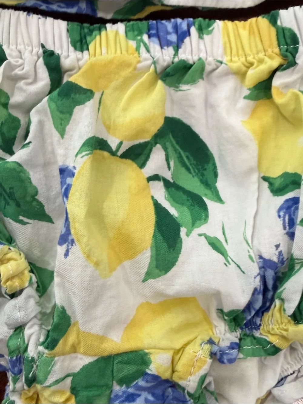 Janie and Jack Baby Girl Lemon and Floral Print Dress and Bloomers Set Sz 0-3M